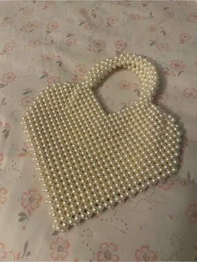 A New Day Pearl Beaded Mini Bag in Cream Like New